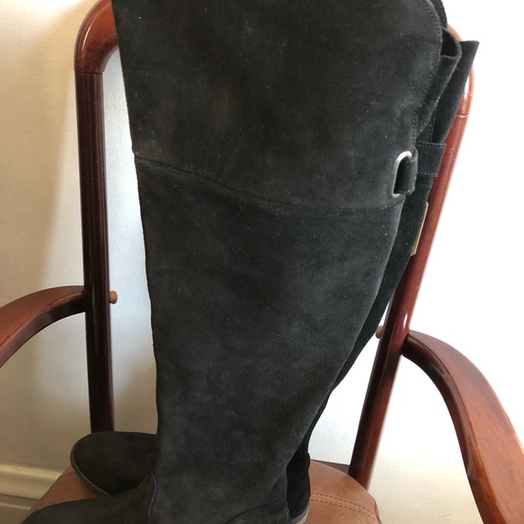 NEW BORN LEATHER black over the knee boots Size 8 - Picture 7 of 14